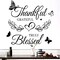Inspirational Quote Wall Decor Thankful Grateful Blessed Wall Decal Quote Faith Vinyl Lettering Wall Stickers for Home Decor Living Room TV Background Home Decoration
